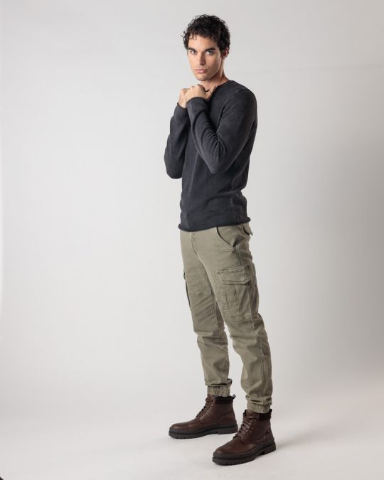 KÉK FÉRFI KÖTÖTT PULÓVER 1D24FW6011LS1106