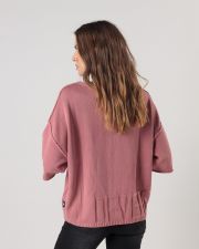 RÓZSASZÍN NŐI RÖVID UJJÚ KÖTÖTT PULÓVER