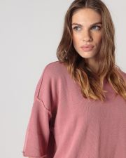 RÓZSASZÍN NŐI RÖVID UJJÚ KÖTÖTT PULÓVER