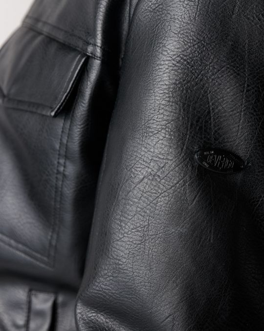 FEKETE FÉRFI VEGÁN BŐR KABÁT 1D24FW3019KA9000