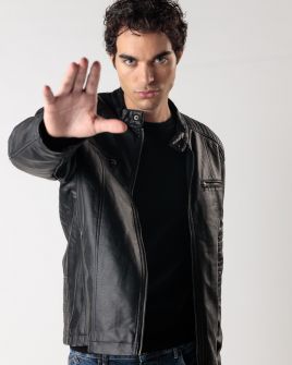 FEKETE FÉRFI VEGÁN BŐR KABÁT 1D24FW3023KA9000