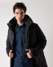 FEKETE FÉRFI HOSSZÚ KABÁT