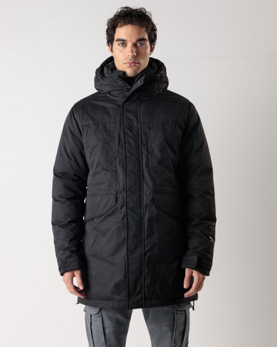 FEKETE FÉRFI HOSSZÚ KABÁT 1D24FW3015KA1600