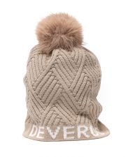 BEIGE WOMEN'S KNITTED HAT