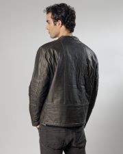 SZÜRKE FÉRFI VEGÁN BŐR KABÁT