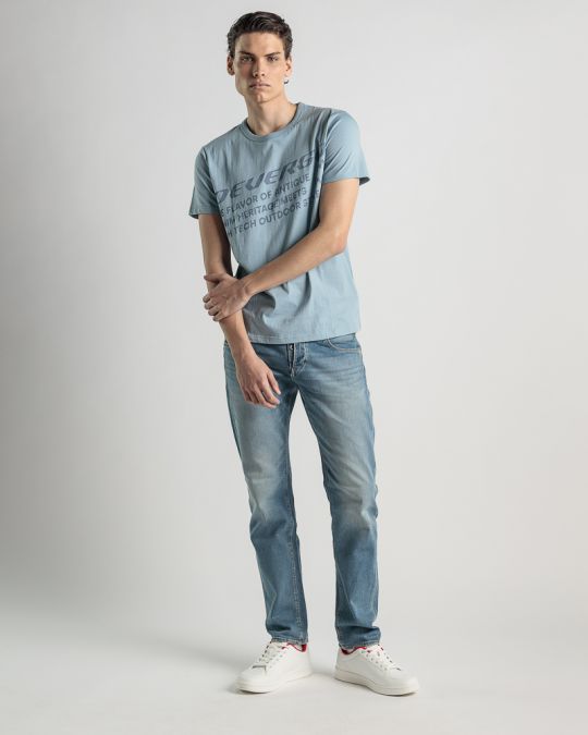 BLUE MEN'S T-SHIRT 1D25SS4046SS0105