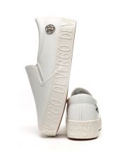 WHITE WOMEN'S SLIP-ON SHOES - HELIA PU