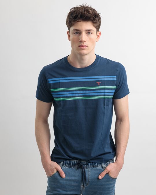 BLUE MEN'S T-SHIRT 1D25SS4069SS0105