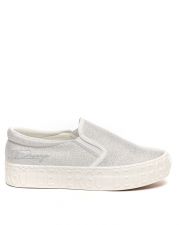SILVER WOMEN'S SLIP-ON SHOES - HELIA EMBROIDERY