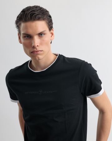 FEKETE FÉRFI RÖVID UJJÚ PÓLÓ 1D25SS4055SS0105