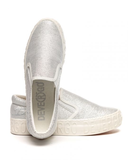 SILVER WOMEN'S SLIP-ON SHOES - HELIA EMBROIDERY DE25SS3515EM KD