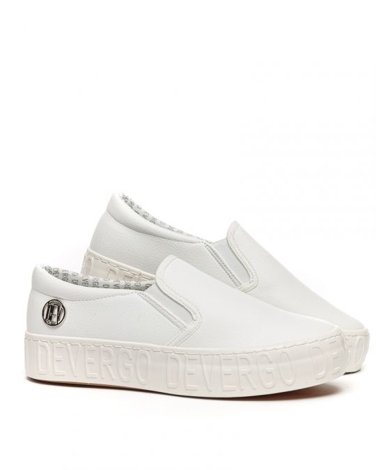 WHITE WOMEN'S SLIP-ON SHOES - HELIA PU DE25SS3515PU KD
