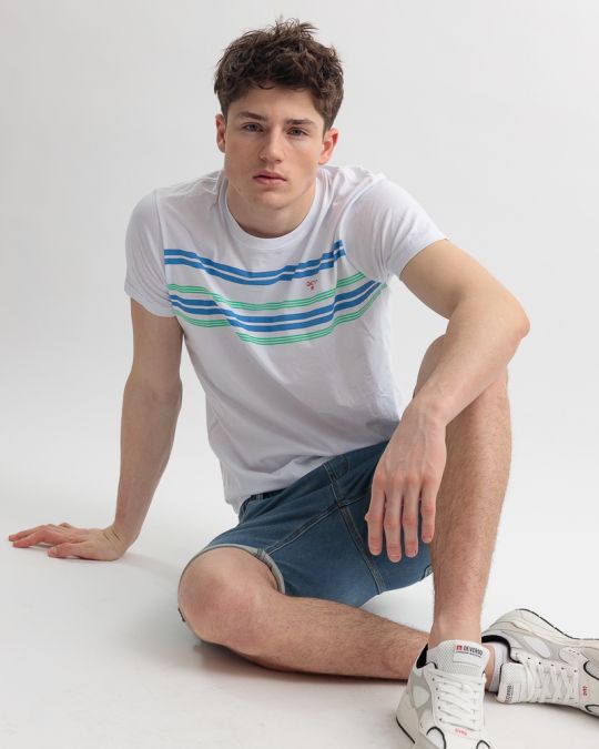 WHITE MEN'S T-SHIRT 1D25SS4069SS0105