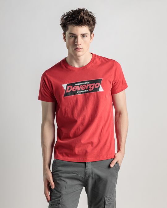 RED MEN'S T-SHIRT 1D25SS4030SS0105