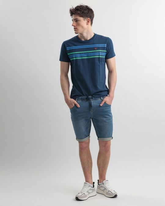 BLUE MEN'S T-SHIRT 1D25SS4069SS0105