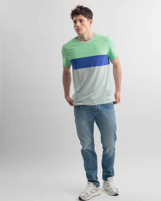 BLUE MEN'S T-SHIRT 1D25SS4023SS3805