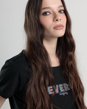 FEKETE NŐI RÖVID UJJÚ PÓLÓ 2D25SS4551SS0205