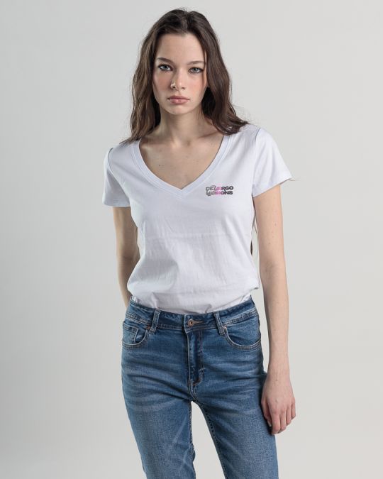 WHITE WOMEN'S T-SHIRT 2D25SS4559SS0105