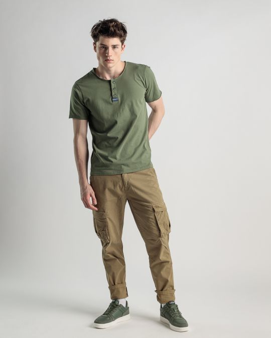 KHAKI FÉRFI RÖVID UJJÚ PÓLÓ 1D25SS4047SS0106
