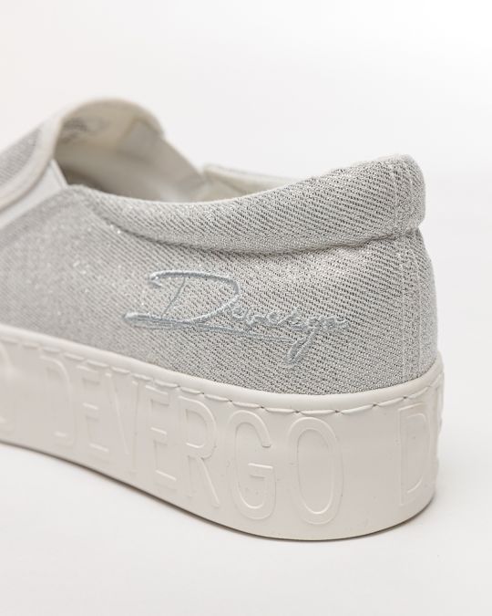 SILVER WOMEN'S SLIP-ON SHOES - HELIA EMBROIDERY DE25SS3515EM KD