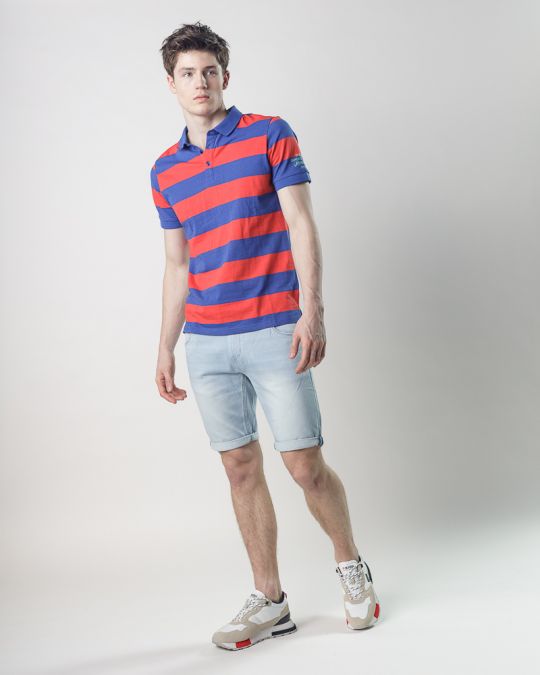 KÉK FÉRFI RÖVID UJJÚ PÓLÓ 1D25SS4025SS0105