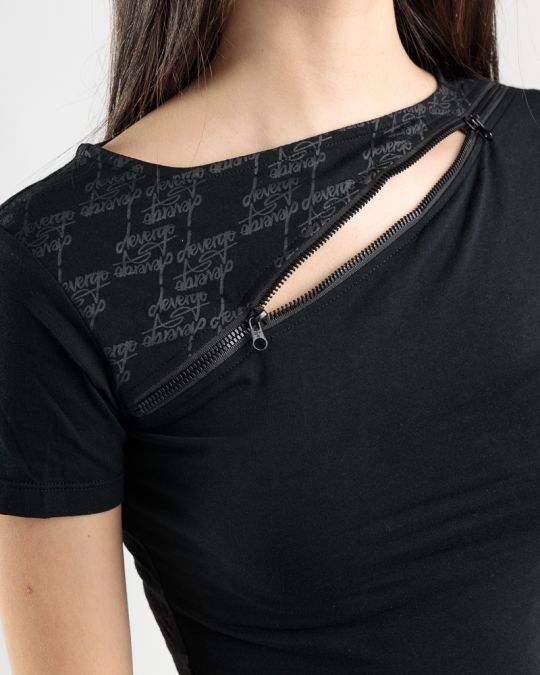 BLACK WOMEN'S T-SHIRT 2D25SS4541SS0205