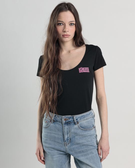 BLACK WOMEN'S T-SHIRT 2D25SS4552SS0205