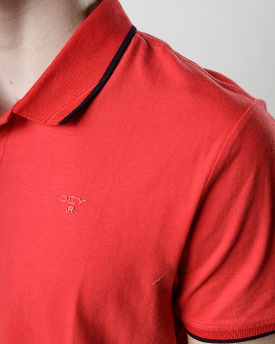 PIROS FÉRFI RÖVID UJJÚ PÓLÓ 1D25SS4008SS0104