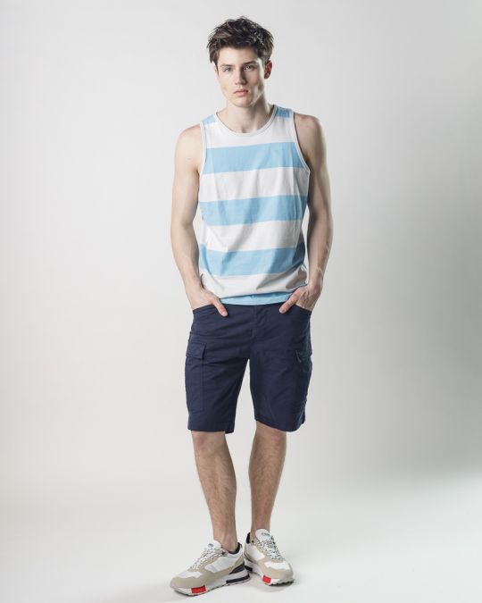 BLUE MEN'S SLEEVELESS T-SHIRT 1D25SS4081SL0104