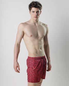 RED MEN'S BEACH SHORTS 1D25SS1057SP6000