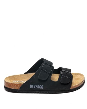 FEKETE FÉRFI UTCAI BŐR PAPUCS - ALFRED DE25SS2005PU HV