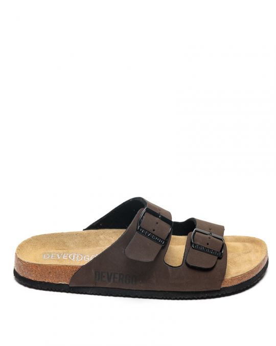 BROWN MEN'S LEATHER SANDALS - ALFRED DE25SS2005PU HV