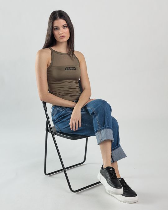 KHAKI NŐI TOP 2D25SS4508SL0205