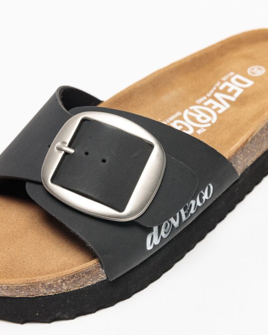 FEKETE NŐI UTCAI PAPUCS - GAIA BUCKLE DE25SS2549BU PT