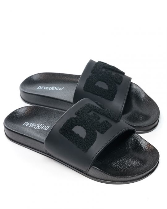 BLACK WOMEN'S SLIDES - CARAVELLA FROTTY DE25SS2508PU RE