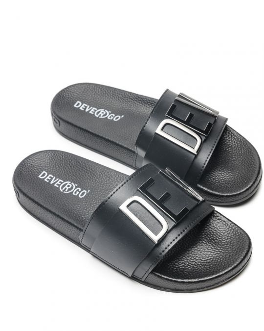 BLACK WOMEN'S SLIDES - CARAVELLA LETTERS DE25SS2526LT SY