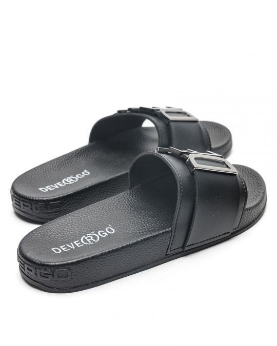 BLACK WOMEN'S SLIDES - CARAVELLA LETTERS DE25SS2526LT SY