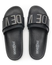 BLACK WOMEN'S SLIDES - CARAVELLA LETTERS