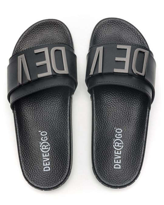 BLACK WOMEN'S SLIDES - CARAVELLA LETTERS DE25SS2526LT SY