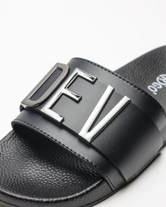 BLACK WOMEN'S SLIDES - CARAVELLA LETTERS DE25SS2526LT SY