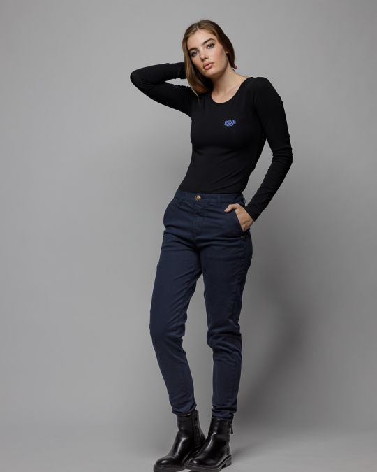 FEKETE NŐI HOSSZÚ UJJÚ PÓLÓ 2D25FW4532LS0205