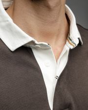 BARNA FÉRFI HOSSZÚ UJJÚ GALLÉROS PÓLÓ