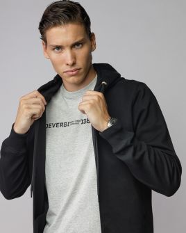 FEKETE FÉRFI CIPZÁRAS PULÓVER 1D25FW4088KA0701