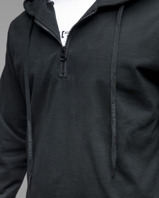 BLACK MEN'S HOODED SWEATER 1D25FW4002LS0104