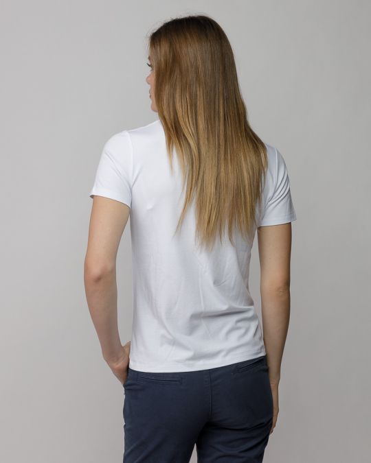 FEHÉR NŐI V-NYAKÚ RÖVID UJJÚ PÓLÓ 2D25FW4514SS0205