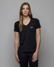 BLACK WOMEN'S V-NECK SHORT SLEEVE T-SHIRT