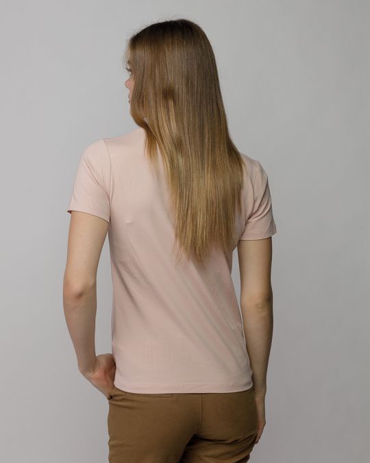 PINK WOMEN'S V-NECK SHORT SLEEVE T-SHIRT 2D25FW4514SS0205