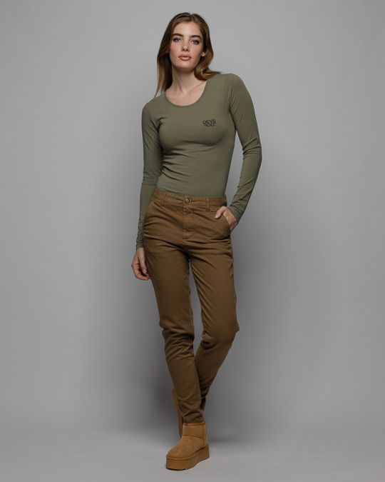 KHAKI NŐI HOSSZÚ UJJÚ PÓLÓ 2D25FW4532LS0205