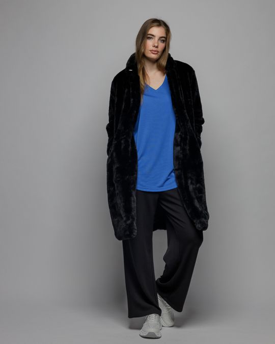 KÉK NŐI V-NYAKÚ RÖVID UJJÚ PÓLÓ 2D25FW4511SS0105