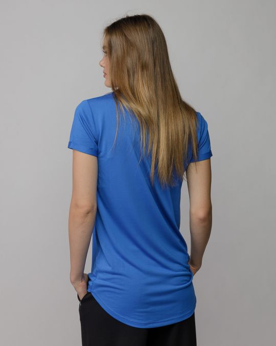 KÉK NŐI V-NYAKÚ RÖVID UJJÚ PÓLÓ 2D25FW4511SS0105